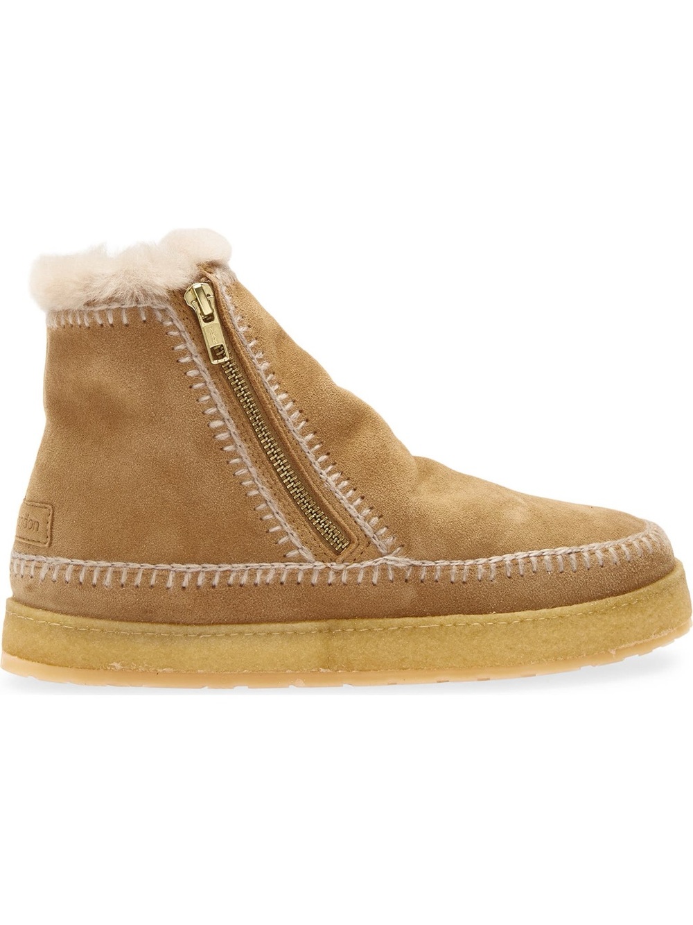 Laidback London Women’s Tan Suede Shearling Zip Ankle Boot Size 41